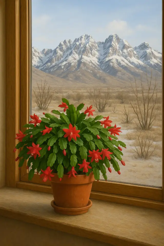 Christmas Cactus on window sill Grow Christmas Cactus