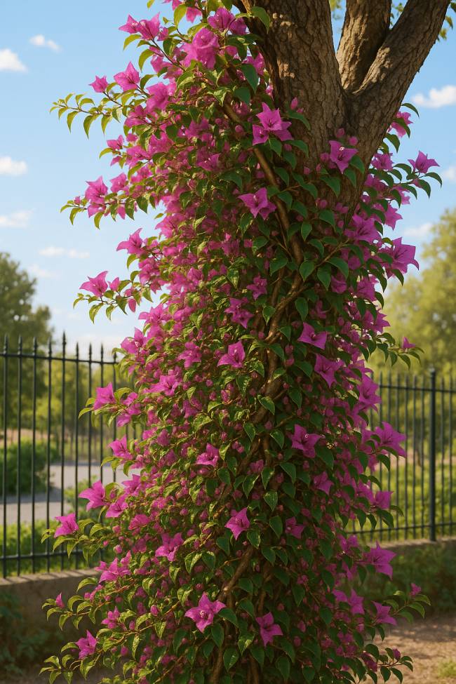 Purple Bougainvillea wrapped aroound a tree Purple Bougainvillea wrapped aroound a tree