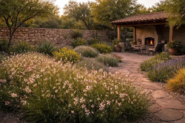Gaura in the backyard of this home Gaura Plant Care