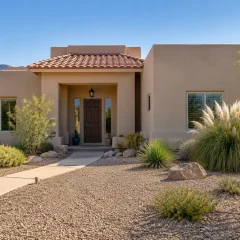 Dwarf Pampas Grass in front of home