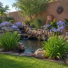 Lily of the Nile Plants in front of this pond.