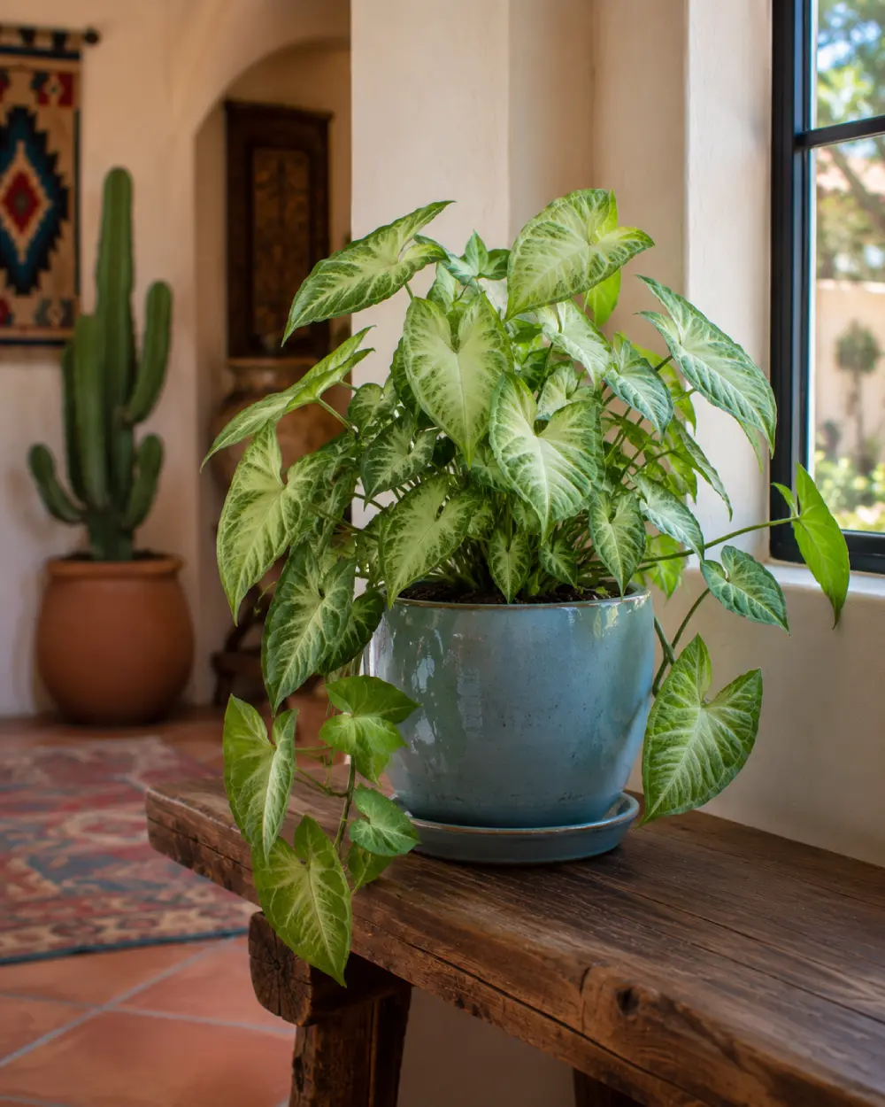 Syngonium podophyllum or Arrowhead plant indoors Syngonium podophyllum or Arrowhead plant