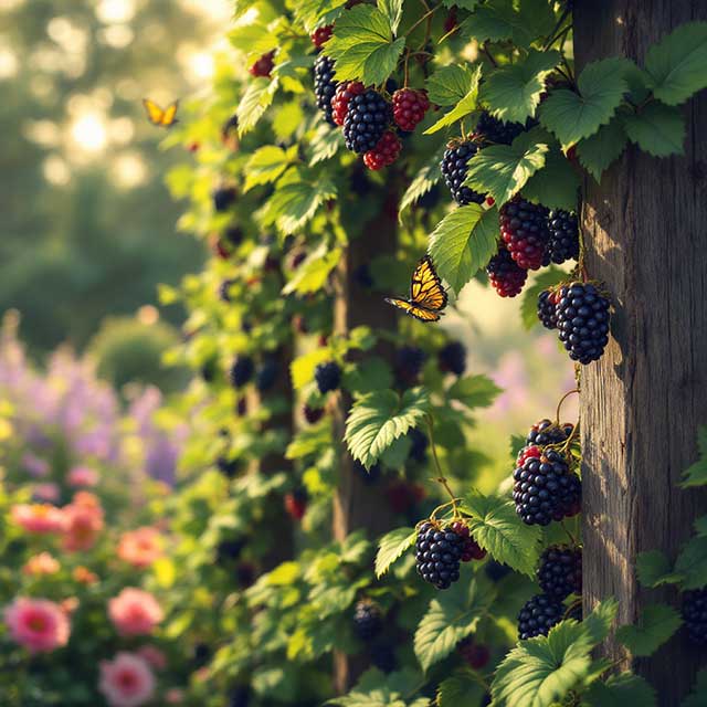 lushblackberryplantstrellisgarden Guzmans Garden Centers