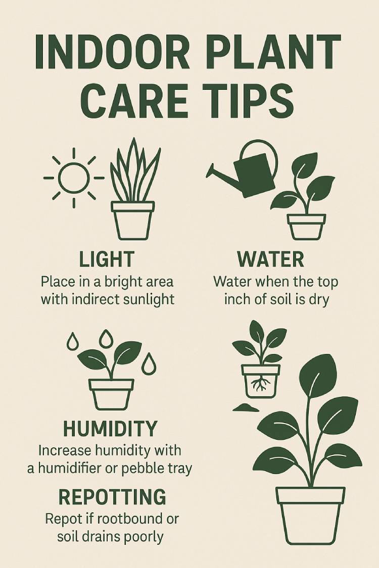 Indoor Plant Care Tips Infographic Indoor Plant Care Tips Infographic