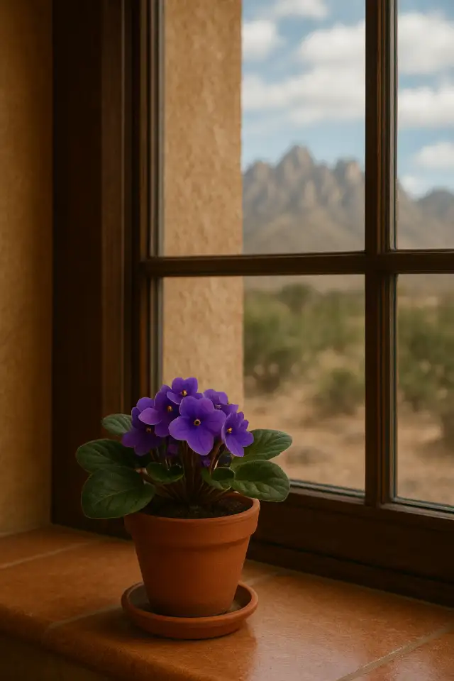 African violet sitting in front of window Pet Safe Indoor Plants for Southwest Homes