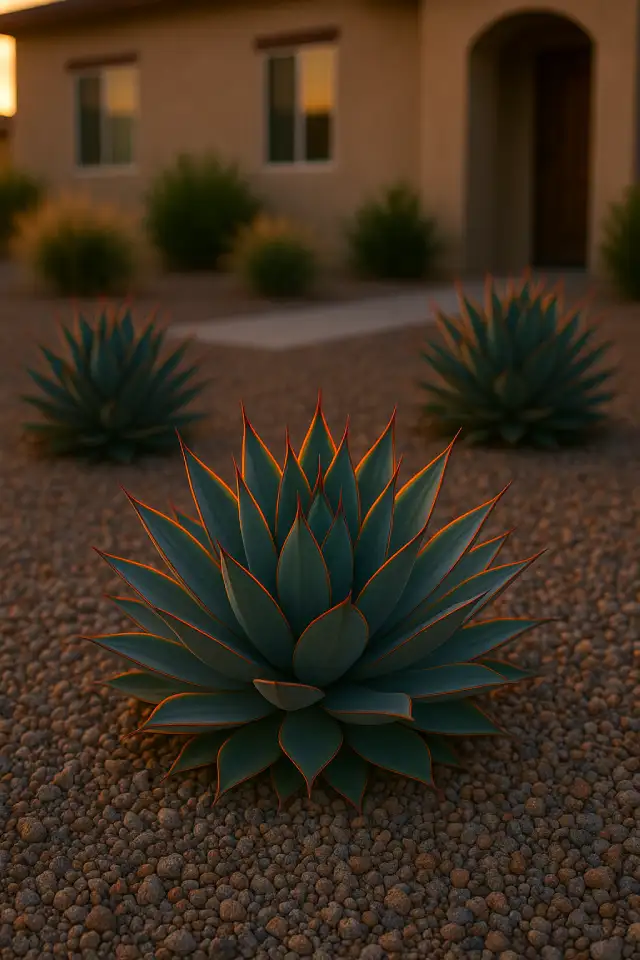 BLue Glow Agave in a desert home Plants to grow in each season