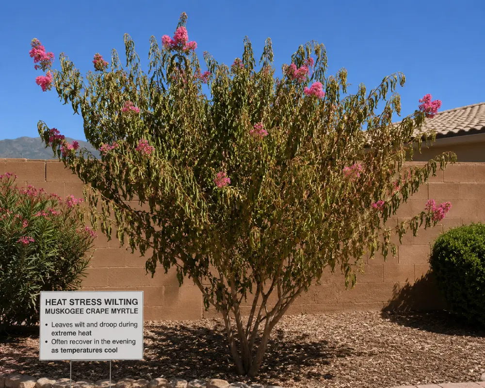 Crape Myrtle in heat stress Why Are My Plants Wilting?