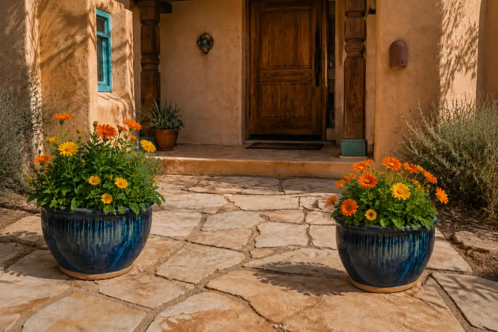 Calendula in Decorative pots What to Plant in September in Las Cruces