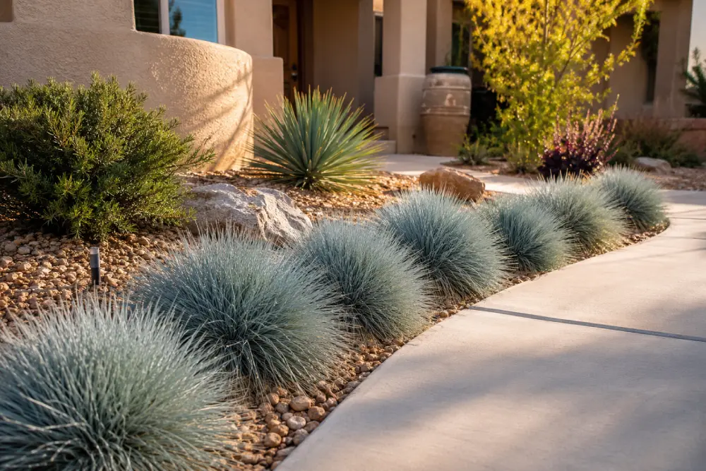 Blue Fescue Grass Landscape Landscape with Blue Fescue Grass